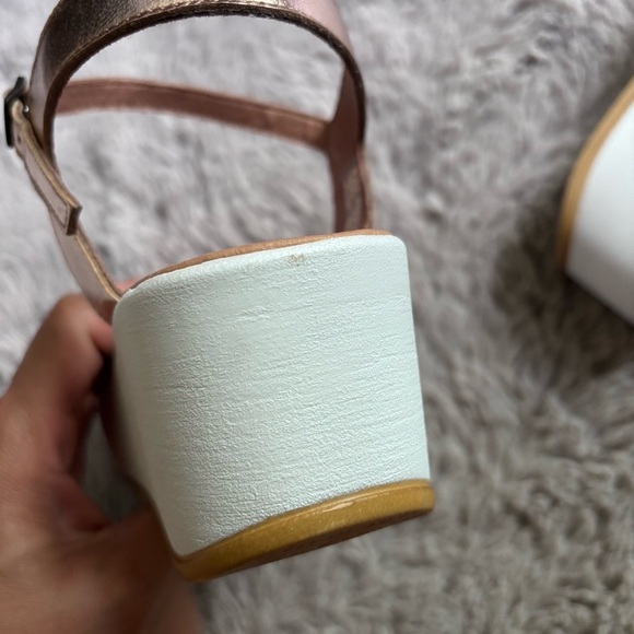 Sundance Sandals 10 Brown platform wedge Womens Shoes Made In Italy - Picture 14 of 14